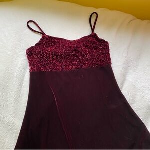 Vintage red velvet mini dress